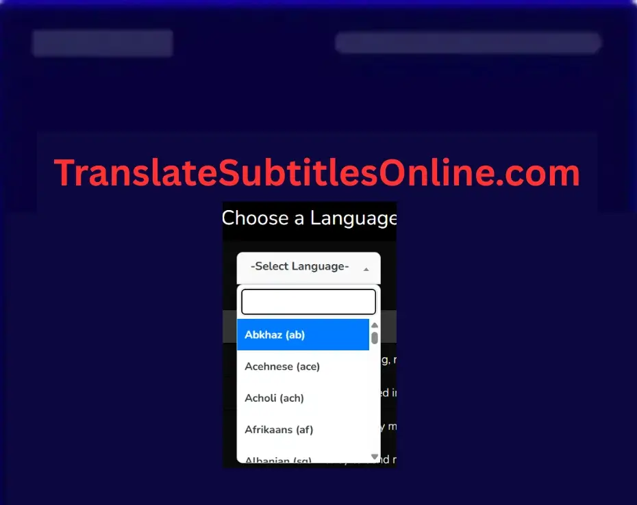 select target translation language from the dropdown or use search function